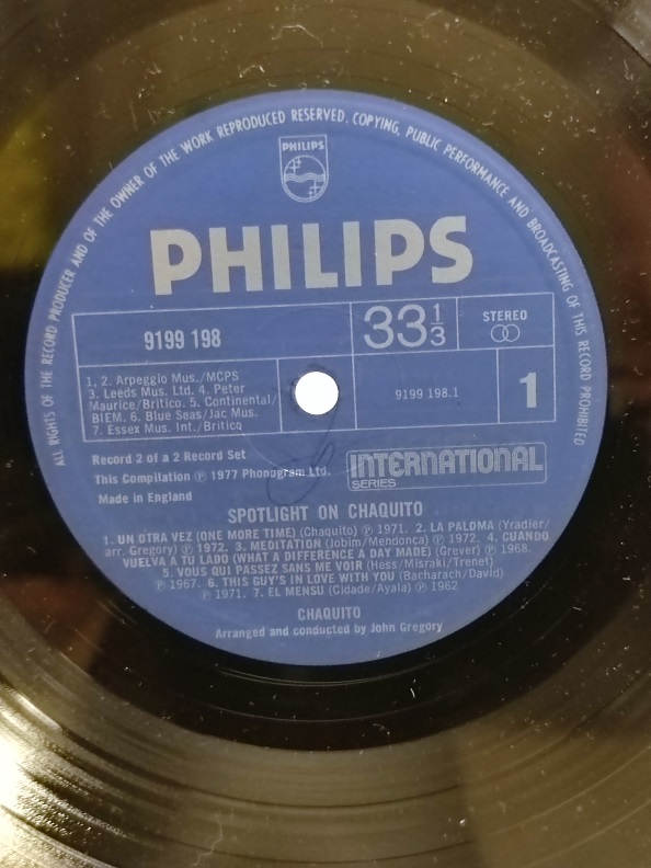 SPOTLIGHT ON CHAQUITO UZUN CALAR 33 DEVİR LP PLAK ORJİNAL KABINDA ORJİNAL BASKISIDIR