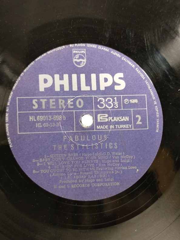 THE STYLİSTİCS FABULOUS UZUN CALAR 33 DEVİR LP PLAK ORJİNAL KABINDA ORJİNAL BASKISIDIR