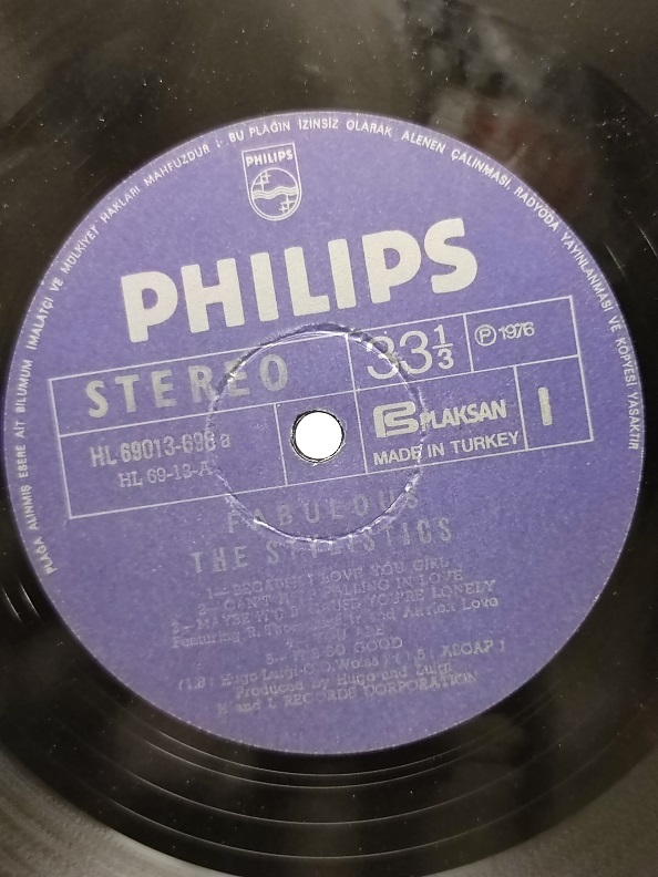 THE STYLİSTİCS FABULOUS UZUN CALAR 33 DEVİR LP PLAK ORJİNAL KABINDA ORJİNAL BASKISIDIR