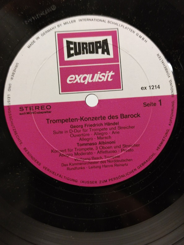 TROMPETEN KONZERTE DES BAROCK UZUN CALAR 33 DEVİR LP PLAK ORJİNAL KABINDA ORJİNAL BASKISIDIR