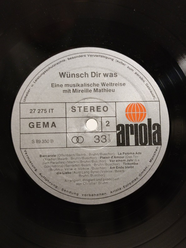 WÜNSCH DİR WAS UZUN CALAR 33 DEVİR LP PLAK ORJİNAL KABINDA ORJİNAL BASKISIDIR