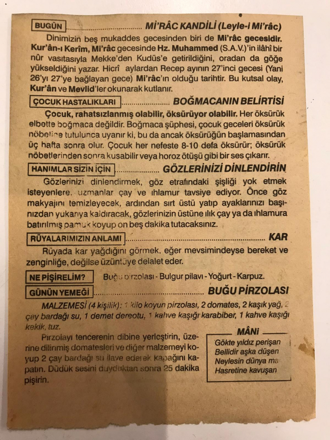 11 EYLÜL CUMARTESİ 2004 TARİHLİ ÜLKÜ TAKVİMİ YAPRAGI