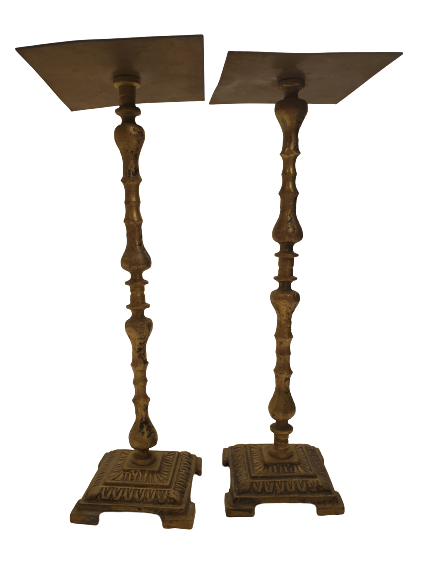 AYAKKABI İÇİN VİTRİN TEŞHİR STANTLARI 2 ADET PİRİNC EŞİT BOYLARDA 1960 LI YILLAR  