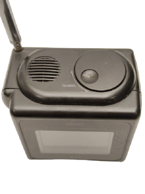 1991  LCD COLOUR TV & VİDEO MONİTOR DD-T126 CITIZEN MİNİ ANTENLİ DERİ ÇANTALI TELEVİZYON
