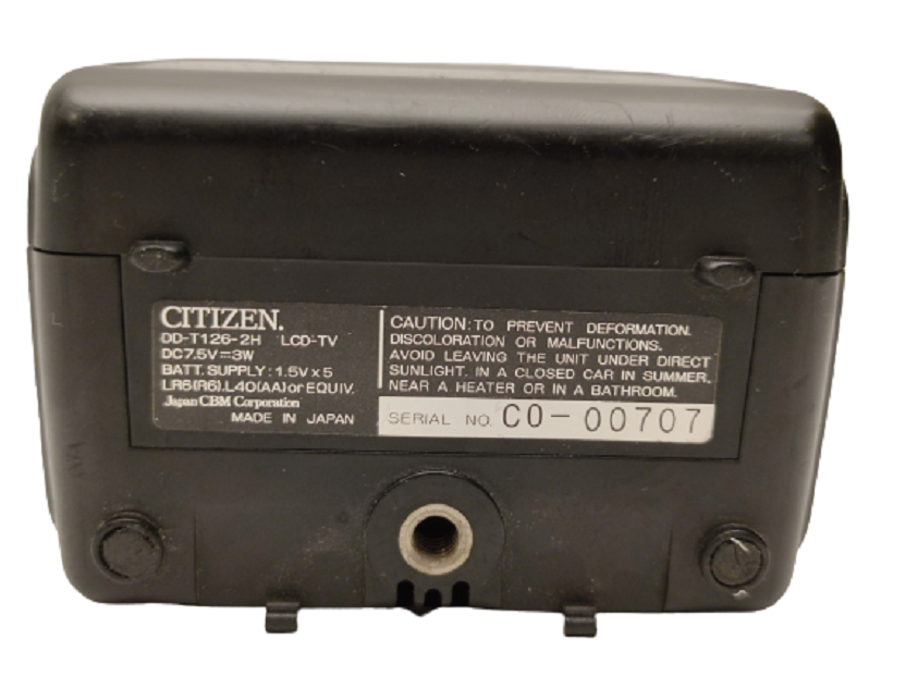 1991  LCD COLOUR TV & VİDEO MONİTOR DD-T126 CITIZEN MİNİ ANTENLİ DERİ ÇANTALI TELEVİZYON