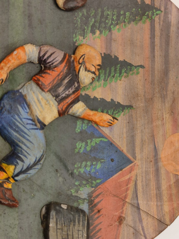 NASRETTİN HOCA KAVUGUNU DÜŞÜRÜRKEN KABARTMALI EL BOYAMA AHŞAP DUVAR TABAĞI