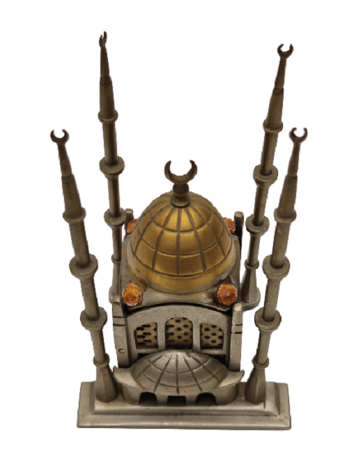 1960 EL YAPIM 4 MİNARELİ 12 ŞEREFELİ PİRİNC  CAMİ FİGÜR GECE LAMBASI