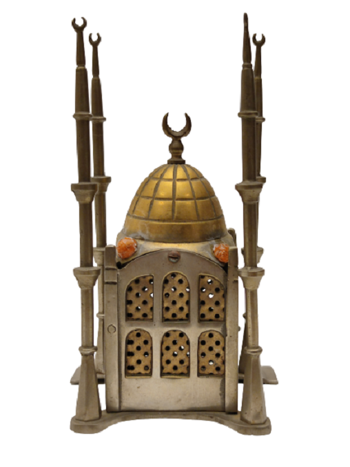 1960 EL YAPIM 4 MİNARELİ 12 ŞEREFELİ PİRİNC  CAMİ FİGÜR GECE LAMBASI