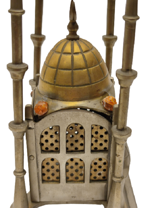 1960 EL YAPIM 4 MİNARELİ 12 ŞEREFELİ PİRİNC  CAMİ FİGÜR GECE LAMBASI