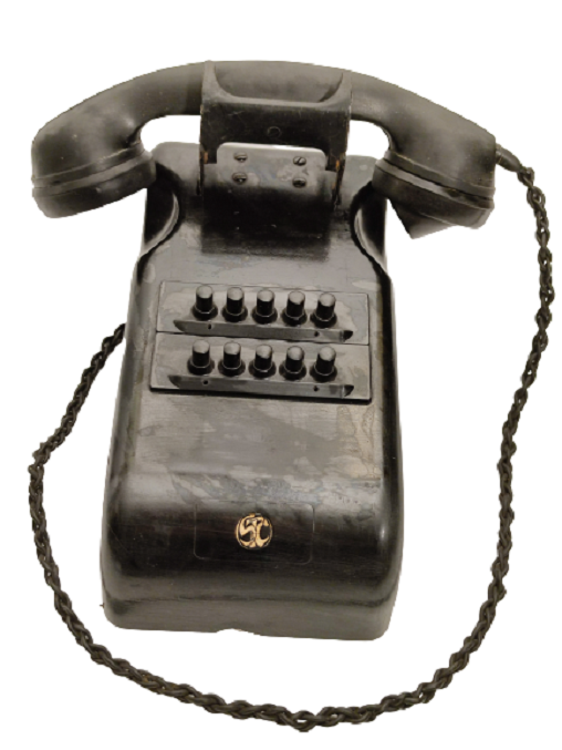 1930 İSVEC STC DAMGALI BAKALİT 10 TUŞLU DUVAR TELEFON