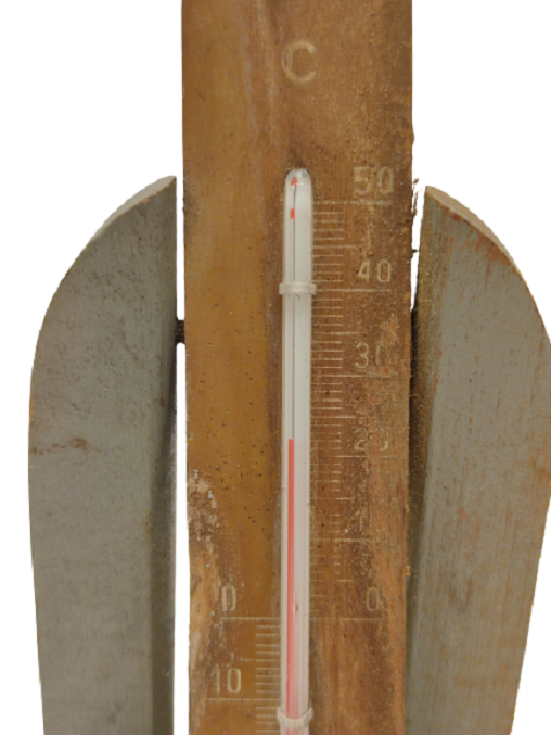 TÜRKİYE KREDİ BANKASI AHŞAP HAREKETLİ  STANDLI CIVALI TERMOMETRE