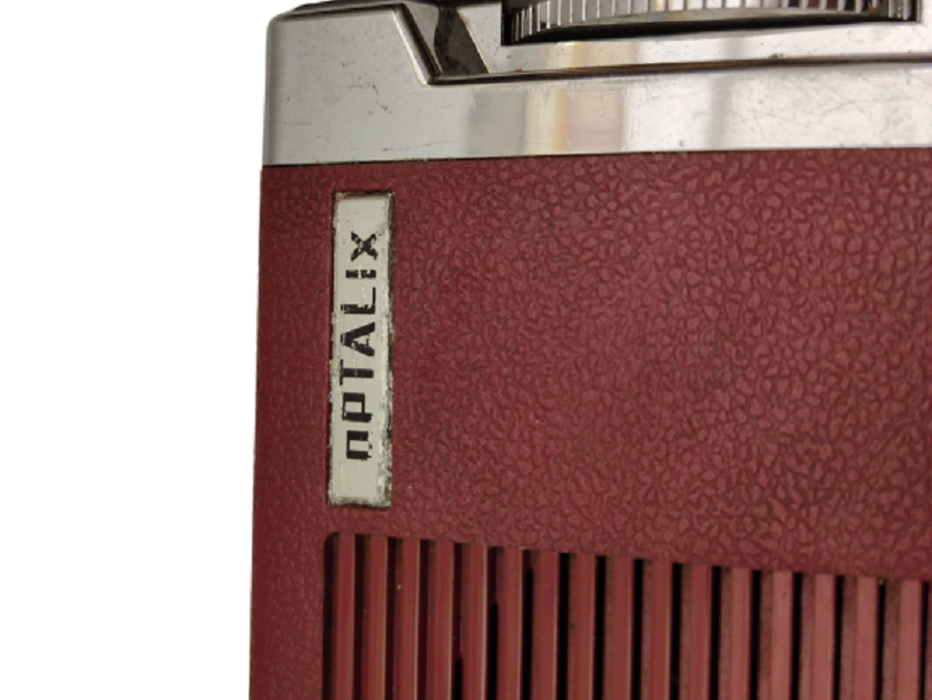 1974 VİNTAGE KIRMIZI BAKALİT KASA FRANSIZ OPTALİX TO 100 RADIO KOLEKSİYON