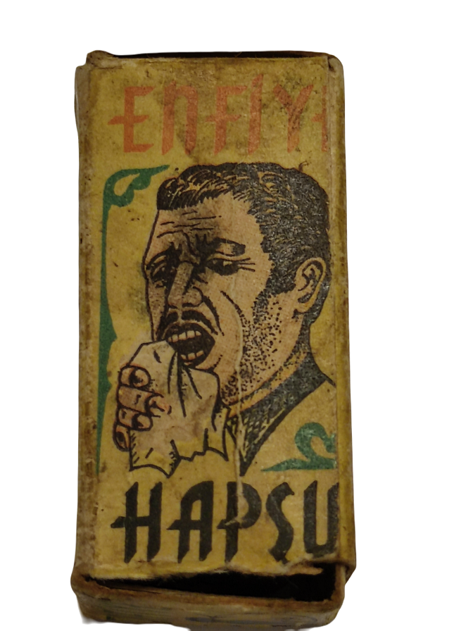 1960 ÇENBERLİTAŞ BAHARATÇISI ENFİYE HAPŞU KARTON KUTUSUNDA 20 G CAM KAB VE KAUCUK KAPAK 