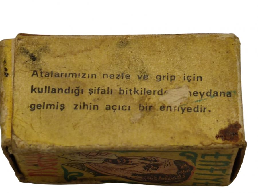 1960 ÇENBERLİTAŞ BAHARATÇISI ENFİYE HAPŞU KARTON KUTUSUNDA 20 G CAM KAB VE KAUCUK KAPAK 