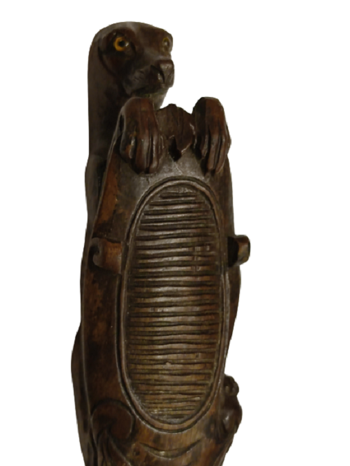 OSMANLI MEKTUP ACACAGI EL İŞİ ÜZERİNDE TAZI FİGÜRİŞLENMİŞ TAMAMEN  AHŞAP HERYERİ İŞLEMELİ