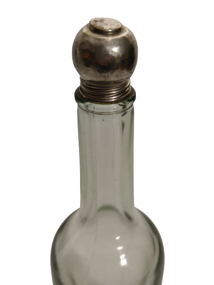 OSMANLI EAU DE COLOGNE APHRODİTE L.ARDZIV CONSTANTİNOPLE METAL VİDA KAPAKLI CAM KOLONYA ŞİŞE ÜZERİNDEKİ ETİKET AZDA OLSA GÖRÜNMEKTEDİR