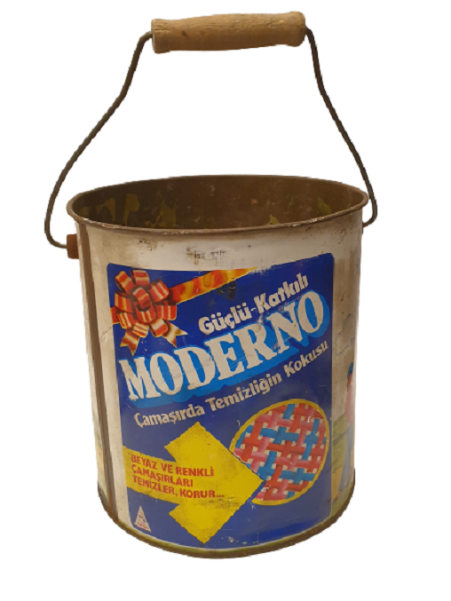 1970 MODERNO 3 KG TOZ DETERJAN TENEKE ÜZERİ OYUN COCUK GÖRSELLİ TAŞIMA KULPLU DETERJAN KOVASI