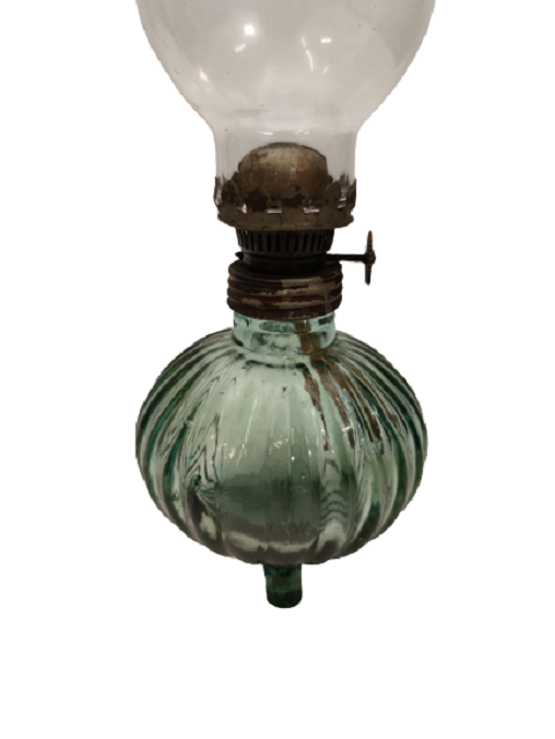 OSMANLI GELİN AYAKLI DEPOLU MEKANİK FİTİLLİ AYARLI GAZ LAMBA