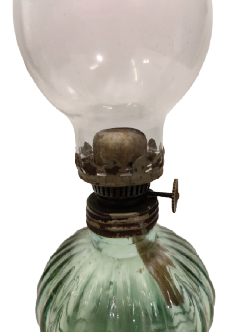 OSMANLI GELİN AYAKLI DEPOLU MEKANİK FİTİLLİ AYARLI GAZ LAMBA