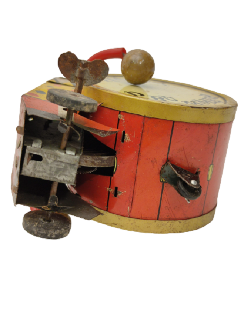 HAPPY DRUMMER KURMALI TENEKE TEKERLEKLİ YURUYEREK DAVUL ÇALAN MAYMUN OYUNCAK FİGÜR