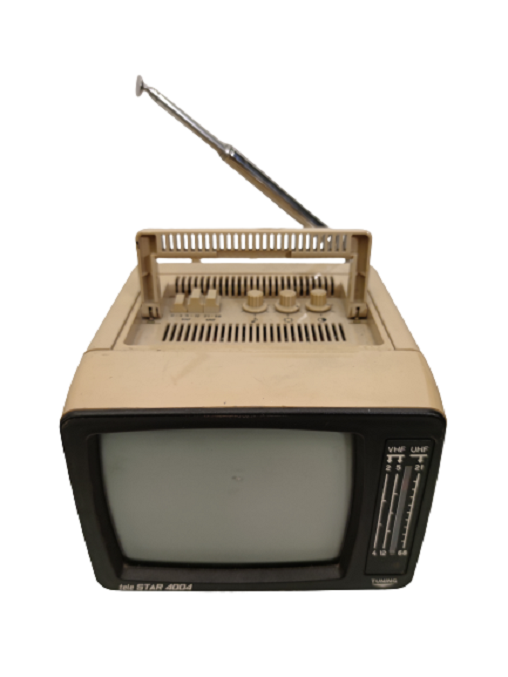 1988 TELE STAR 4004  TV ANTENLİ TAŞINABİLİR SİYAH BEYAZ TELEVİZYON  TV
