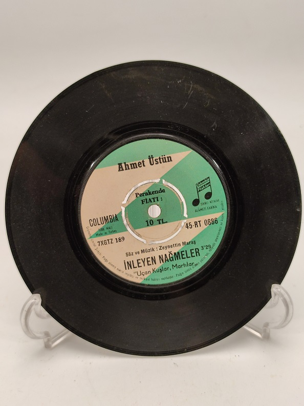 AHMET ÜSTÜN İNLEYEN NAĞMELER-GİZLİ AŞK 45 LİK YERLİ PLAK