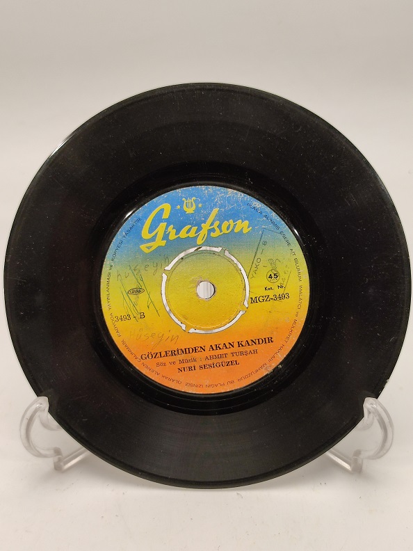 NURİ SESİGÜZEL SENİN İÇİN GÖZYAŞI DÖKMEĞE DEĞMEZ-GÖZLERİMDEN AKAN KANDIR 45 LİK PLAK