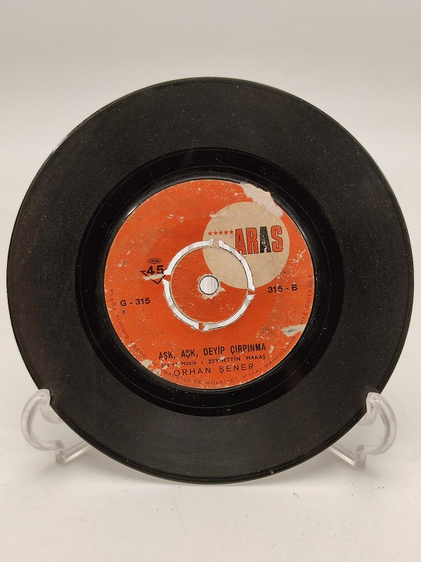 ORHAN ŞENER İNLEYEN NAĞMELER-AŞK AŞK DEYİP ÇIRPINMA 45 LİK PLAK