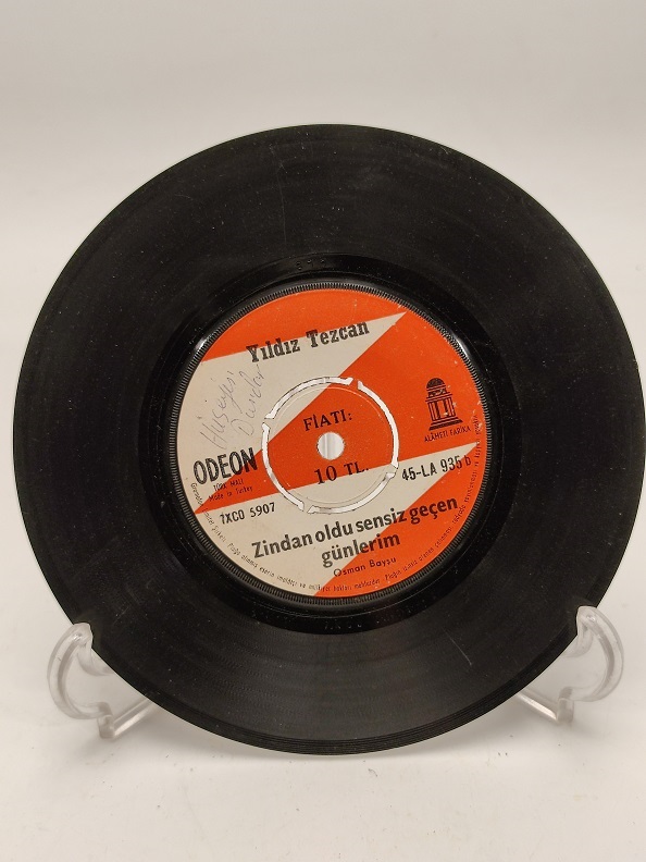 YILDIZ TEZCAN SARHOŞ OLDUM SENİN AŞKINLA-ZİNDAN OLDU SENSİZ GEÇEN GÜNLERİM 45 LİK YERLİ PLAK