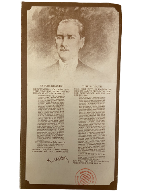 ATATÜRK'ÜN DOĞUMUNUN 100. YILI HATIRASI KATLANIR EL BUROŞUR 