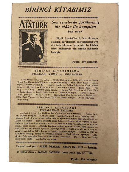 BABIALİ BASIMEVİ NÜKTE FIKRA VE ÇİZGİLERLE ATATÜRK 