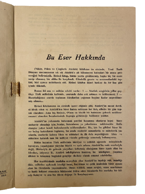 BABIALİ BASIMEVİ NÜKTE FIKRA VE ÇİZGİLERLE ATATÜRK 