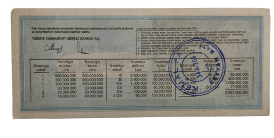 23 NİSAN 1988 ÖZEL MİLLİ PİYANGO BEŞTEBİR BİLET