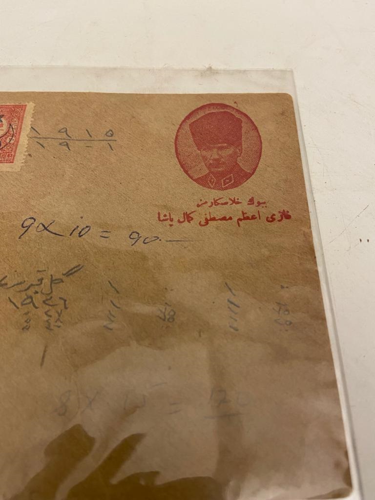 MUSTAFA KEMAL ATATÜRK OSMANLI BASKILI ASKERİ YAZIŞMALARDA KENDİSİNİN KULLANDIGI ÖZEL ANTETLİ ZARF