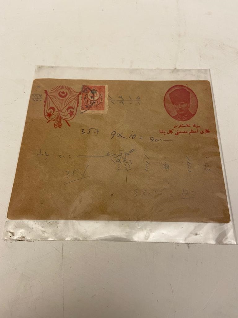 MUSTAFA KEMAL ATATÜRK OSMANLI BASKILI ASKERİ YAZIŞMALARDA KENDİSİNİN KULLANDIGI ÖZEL ANTETLİ ZARF