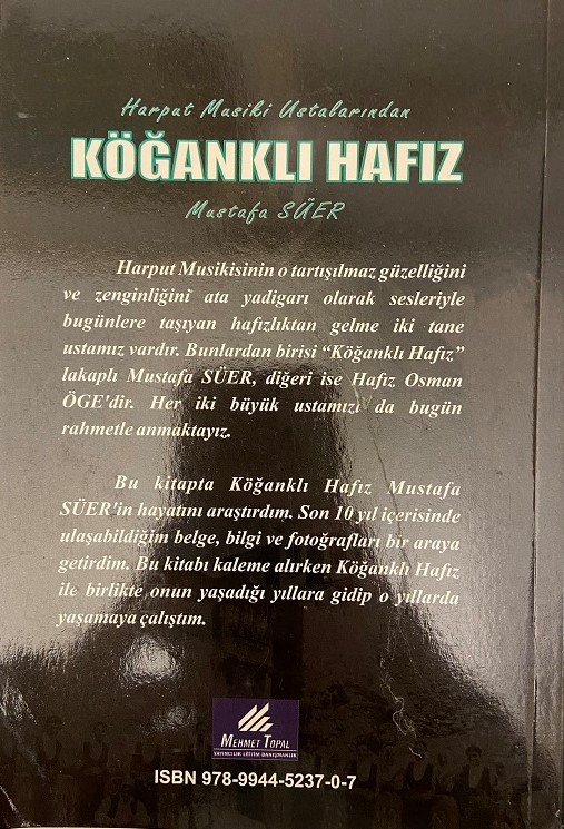 HARPUT MUSUKİ USTALARINDAN MEHMET TOPAL KÖĞANKLI HAFIZ KİTAP
