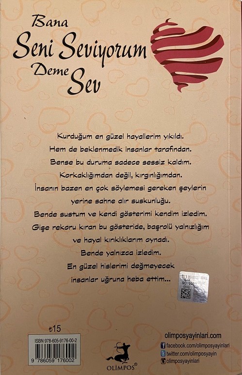 MİRAÇ ÇAĞRI AKTAŞ BANA SENİ SEVİYORUM DEME SEV KİTAP
