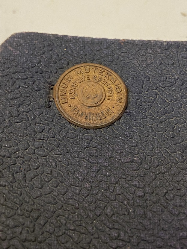 UMUM MUTEKAİDİNİ ASKERİYE CEMİYETİ 1938 CEP MUHTURASI ATATÜRK  ÜZERİ METAL ETİKETLİ  CEP NOT DEFTERİ