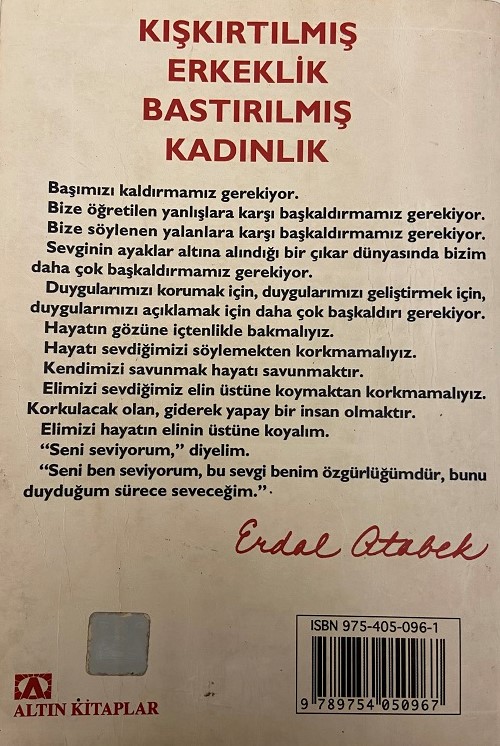 DR.ERDAL ATABEK KIŞKIRTILMIŞ ERKEKLİK BASTIRILMIŞ KADINLIK KİTAP