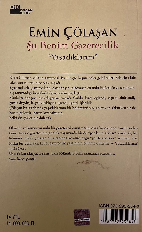 EMİN ÇÖLAŞAN-ŞU BENİM GAZETECİLİK KİTAP