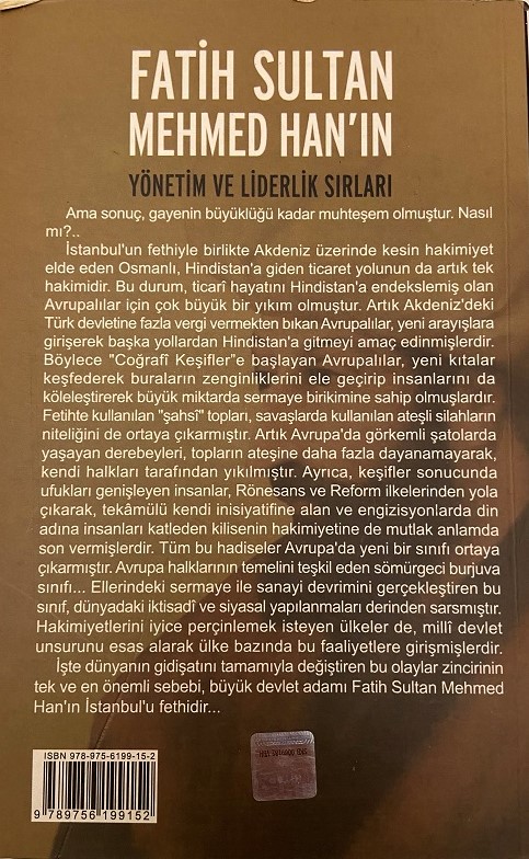 HÜSEYİN TEKİNOĞLU-FATİH SULTAN MEHMED HAN'IN YÖNETİM VE LİDERLİK SIRLARI KİTAP