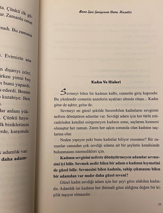 MİRAÇ ÇAĞRI AKTAŞ BANA SENİ SEVİYORUM DEME HİSSETTİR KİTAP