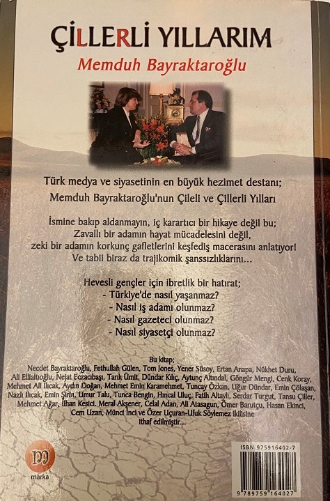 MEMDUH BAYRAKTAROĞLU ÇİLLERLİ YILLARIM KİTAP