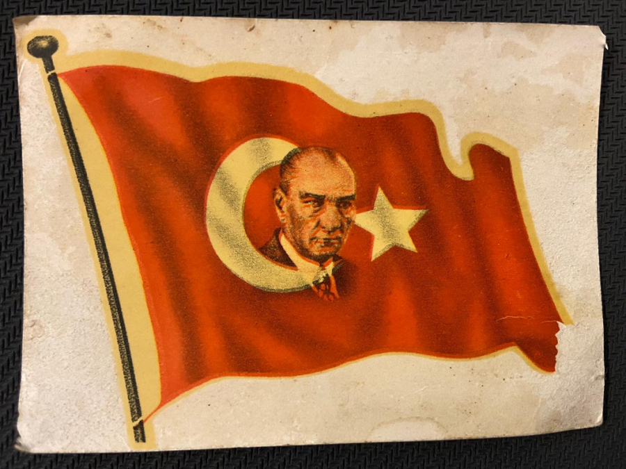 1970 AVRUPA URUN MUSTAFA KEMAL ATATÜRK VE TÜRK BAYRAĞI ÇIKARTMA