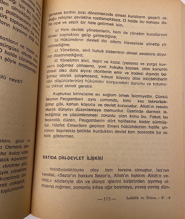 PROF.DR.CAHİT TANYOL LAİKLİK VE İRTİCA KİTAP