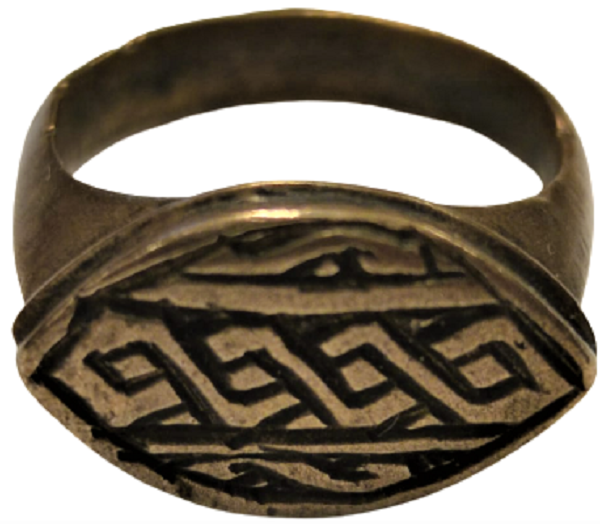 SELÇUKLU NADİR BRONZ TAMAMEN  EL YAPIM KALEM İŞ YÜZÜK 22 MM ÇAPINDA 