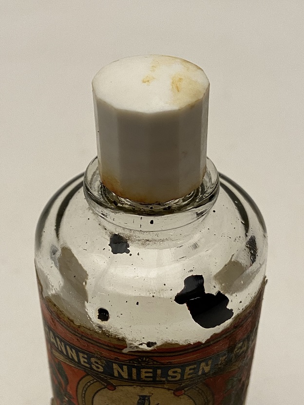 1888 JOHANNES NİELSEN FALCK KOBENHAVN FRUGTESSENNER OG FRUGT EKSTRAKTER KEMİKALIER FARVER MEYVE ÖZÜ ŞİŞESİ