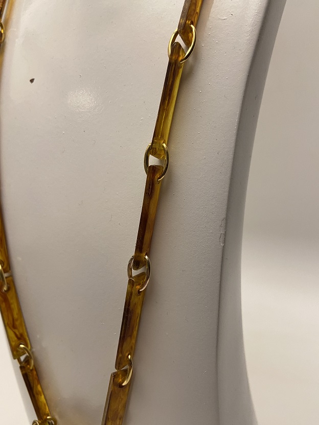 1960 ÖZEL TASARIM LUKSÖR BAL RENK RETRO KOLYE