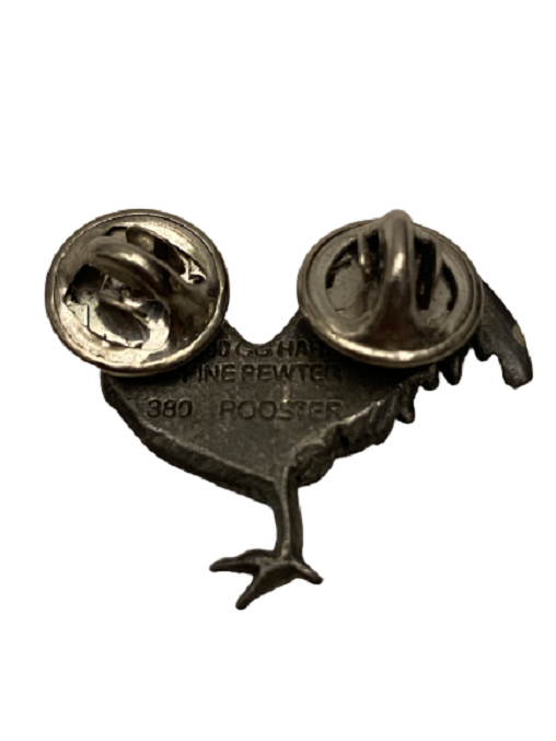 1990 GG HARRİS FINE PEWTER ROOSTER HOROZ TEMALI YAKA ROZET