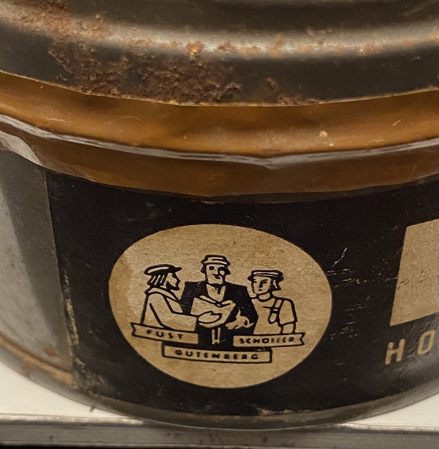  FUR 1 KG BROZZEDRUCK FABRE REİCH 39031 BUCHDRUCK FUST SCHOFFER GUTENBERG  FUST SCHOFFER GUTENBERG AÇILMAMIŞ KUTUSUNDA  TİPO BASKI MÜREKKEBİ